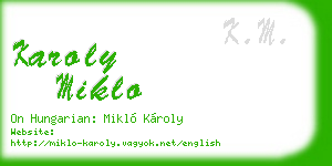 karoly miklo business card